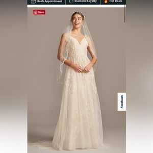 A-Line Scalloped Wedding Dress with Double Straps - Melissa Sweet